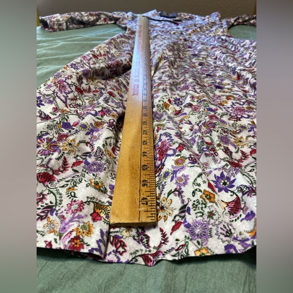NWOT J. Peterman Size 10 Purple Floral 1947 Long Sleeve Shirt Dress - Picture 9 of 12